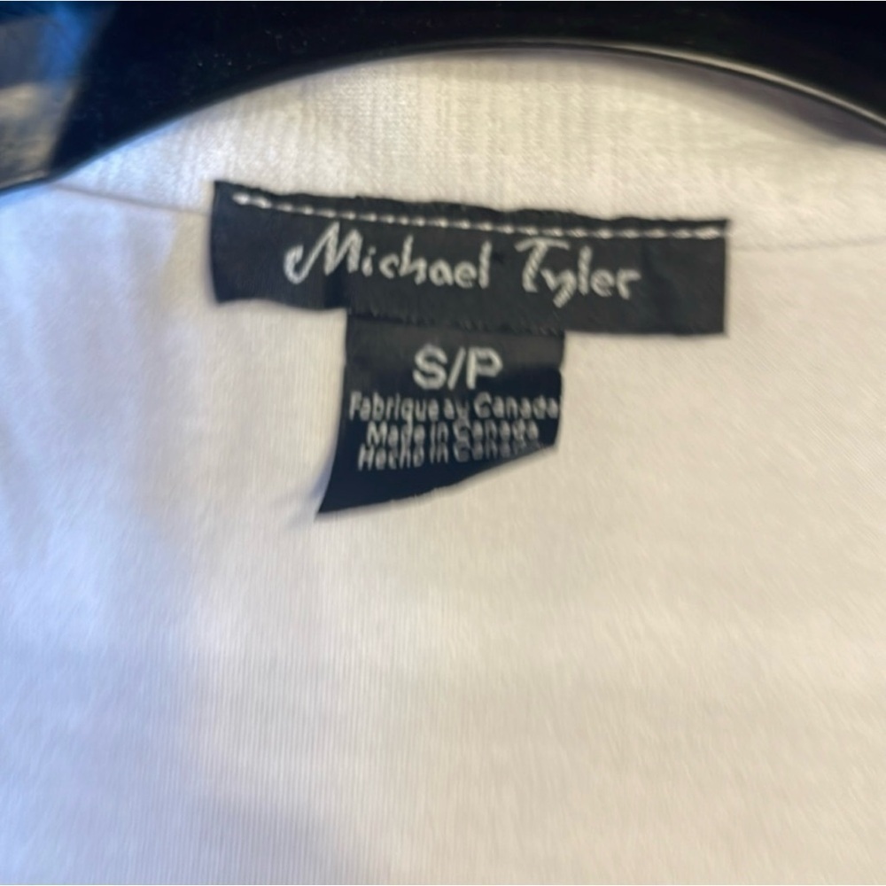 S Michael Tyler vintage asymmetrical A line swing blazer in classic white/black - Picture 8 of 10